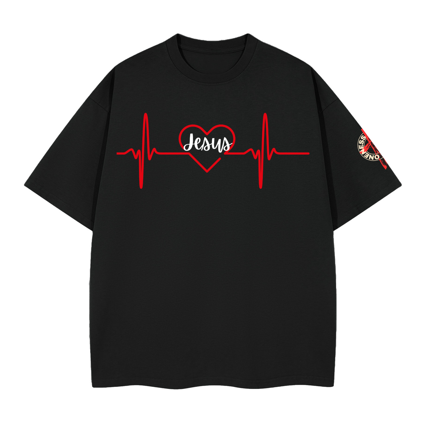 Jesus Heart Beat/ Loose Boxy T-shirt