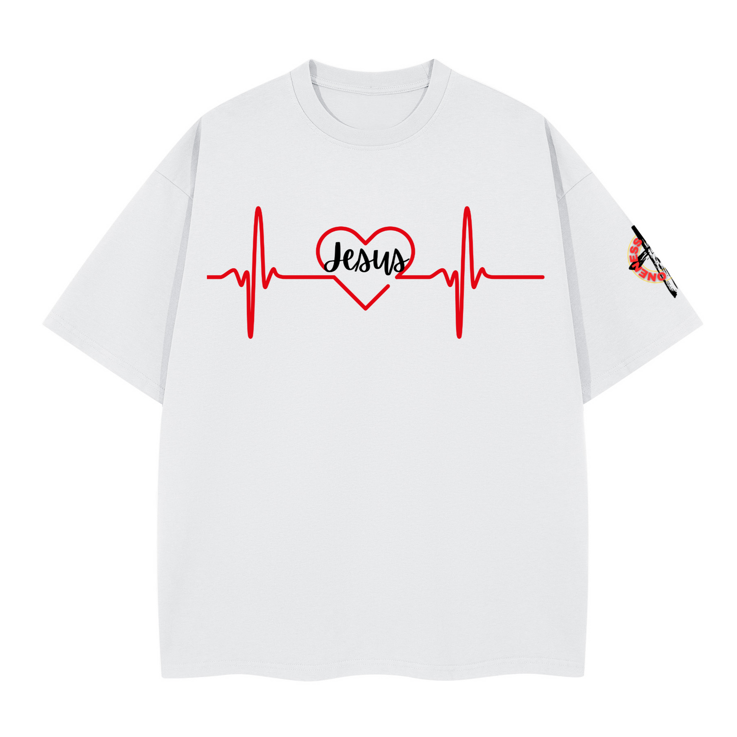 Jesus Heart Beat/ Loose Boxy T-shirt