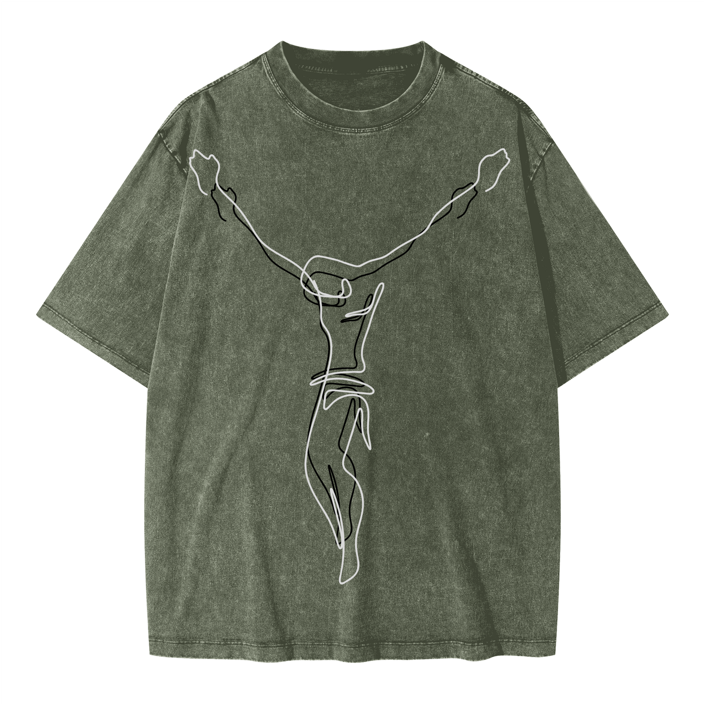 Crucifixion Oversized Snow Wash T-shirt