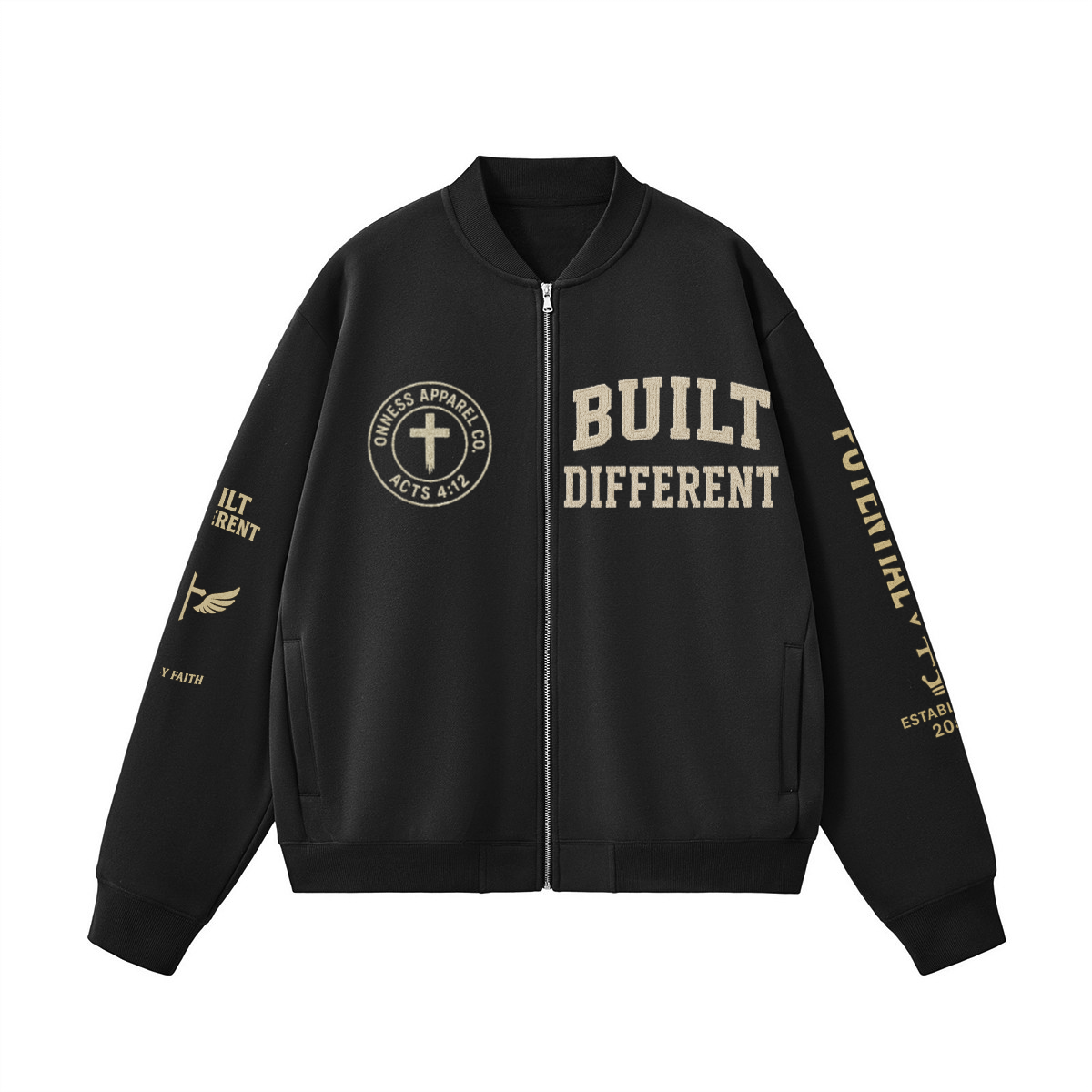 Built Different Fleece Baseball Jacket