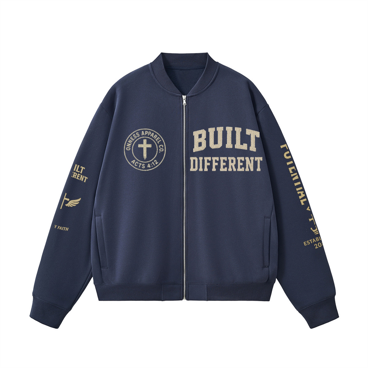 Built Different Fleece Baseball Jacket
