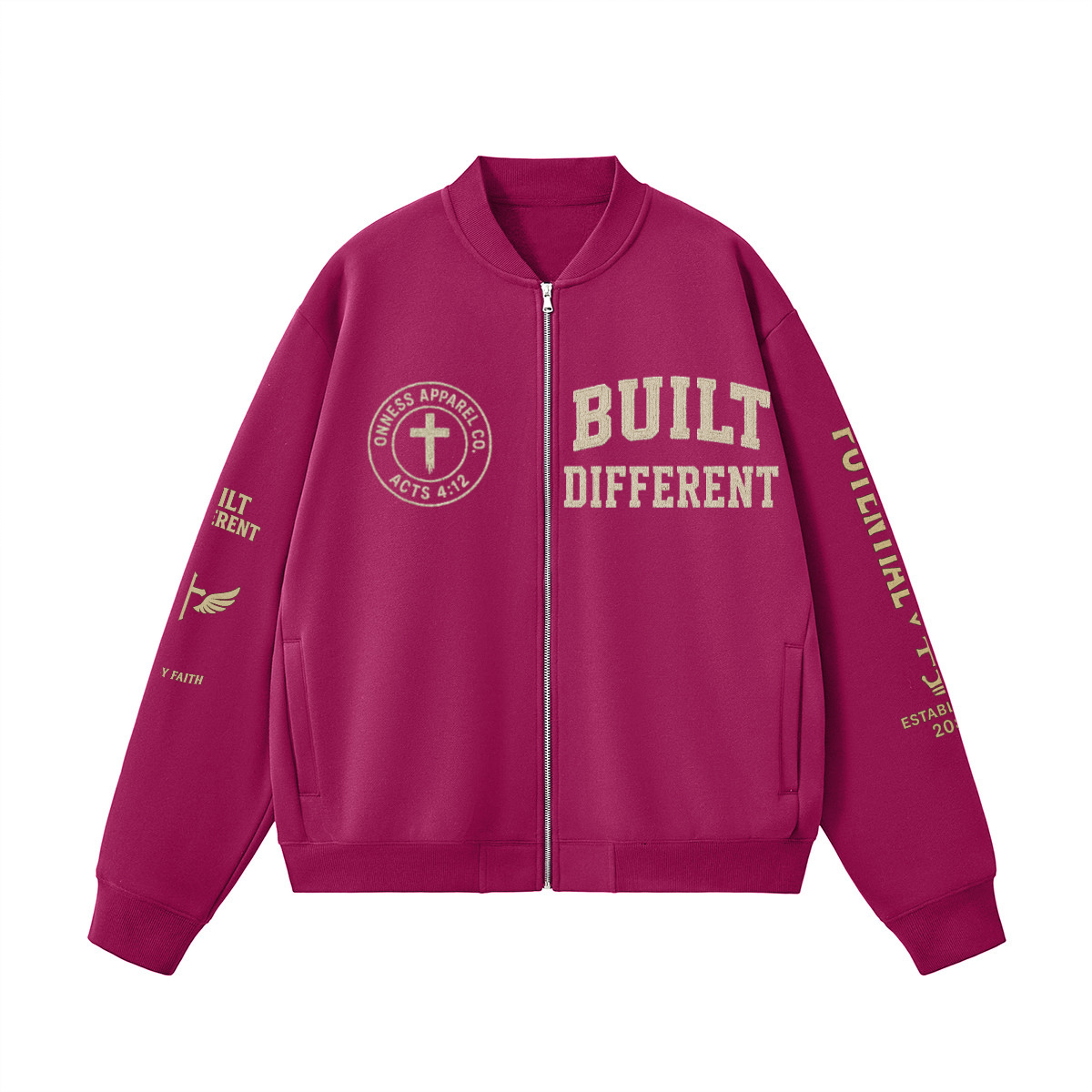 Built Different Fleece Baseball Jacket