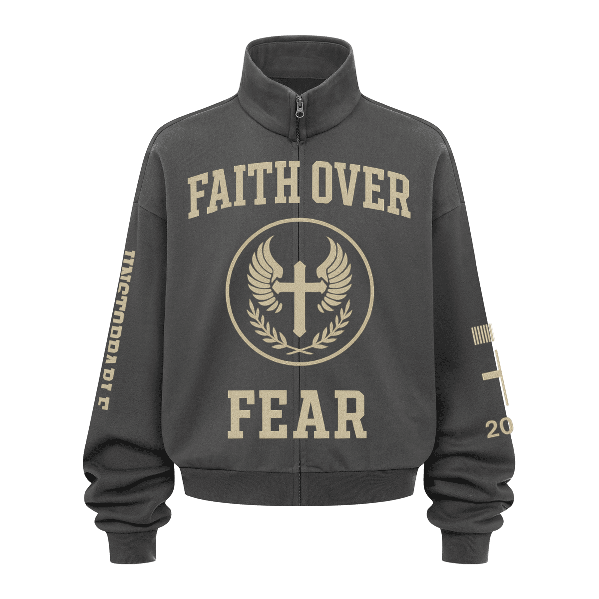 Faith Over Fear Stand-collar Jacket