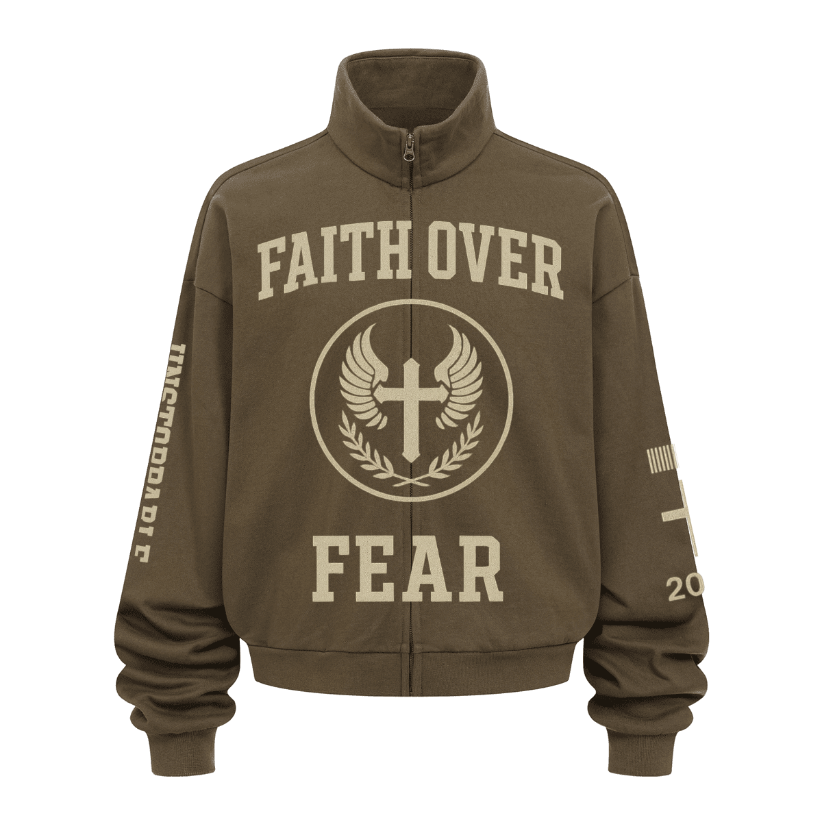 Faith Over Fear Stand-collar Jacket
