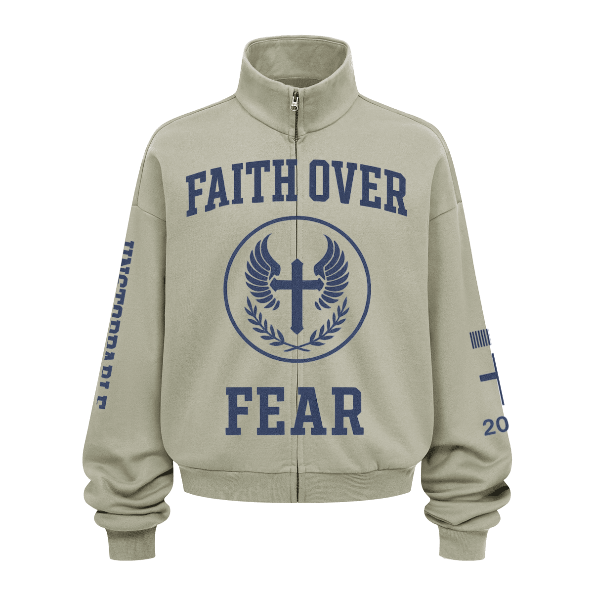 Faith Over Fear Stand-collar Jacket