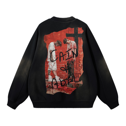 Cain & Abel/ Washed Distressed Ombre Sweatshirt
