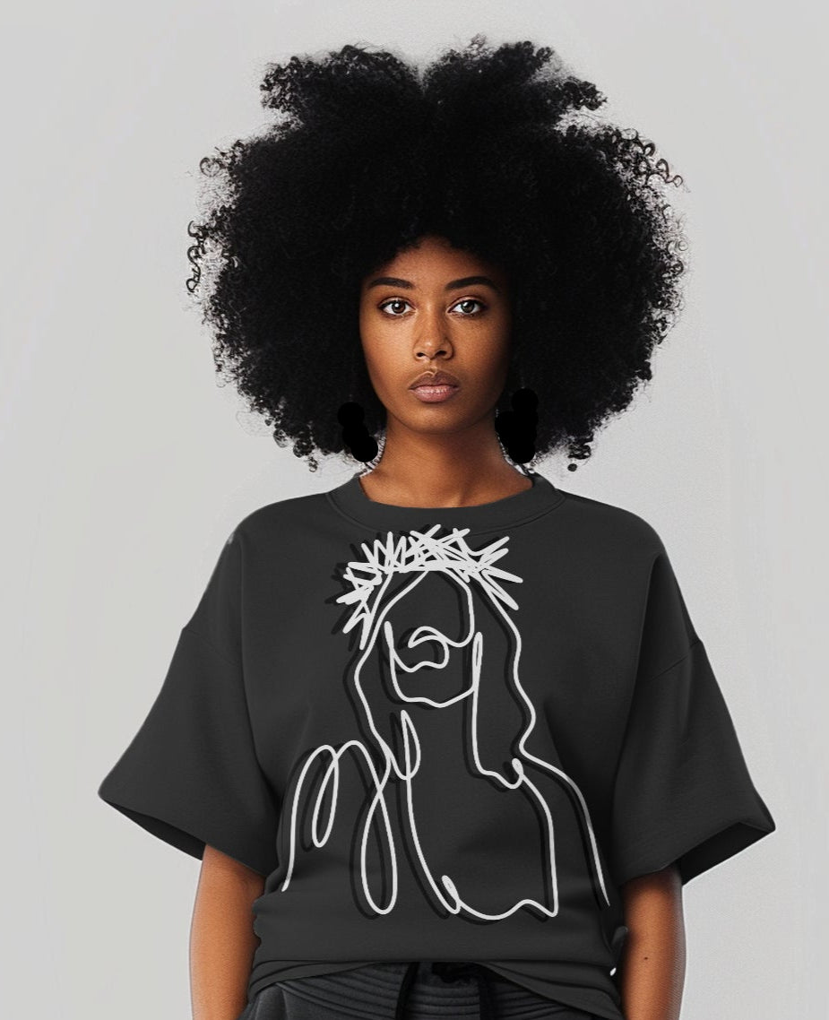 Jesus Oversized Snow Wash T-shirt