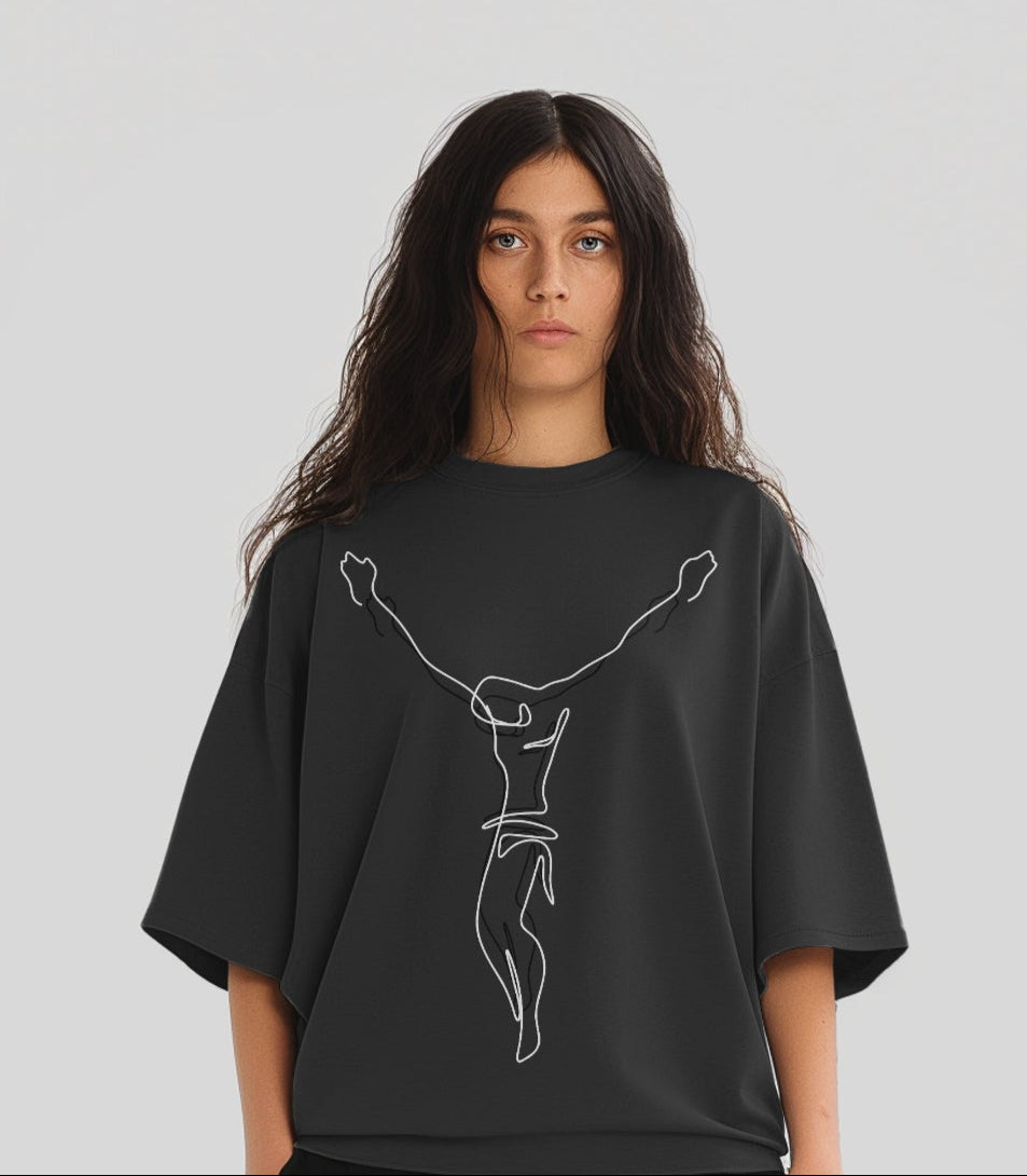 Crucifixion Oversized Snow Wash T-shirt