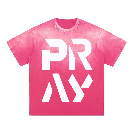PRAY/ Loose Washed T-shirt