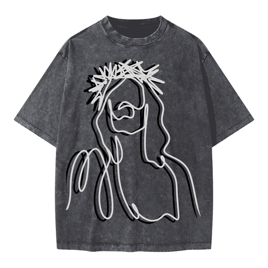 Jesus Oversized Snow Wash T-shirt