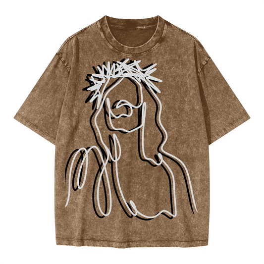 Jesus Oversized Snow Wash T-shirt