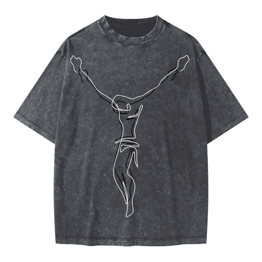 Crucifixion Oversized Snow Wash T-shirt