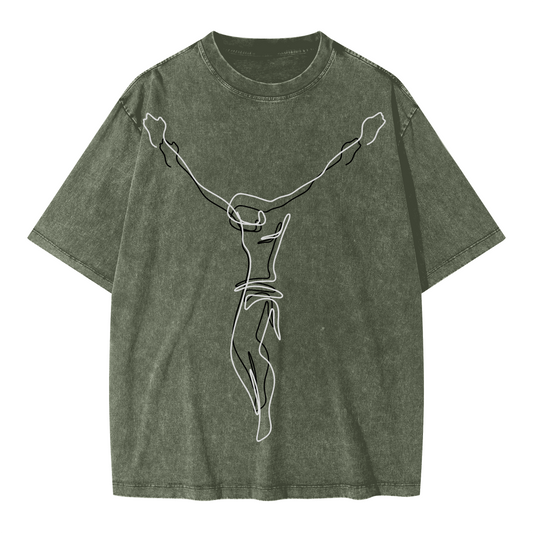 Crucifixion Oversized Snow Wash T-shirt