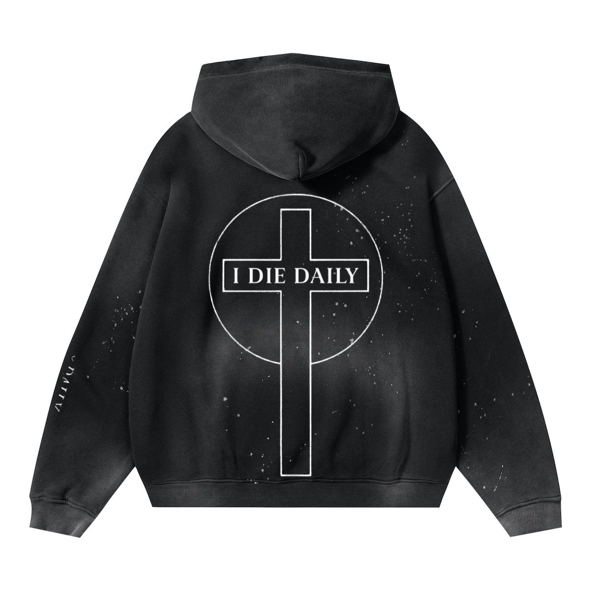 I Die Daily (Vintage Wash Frayed Fleece) Hoodie