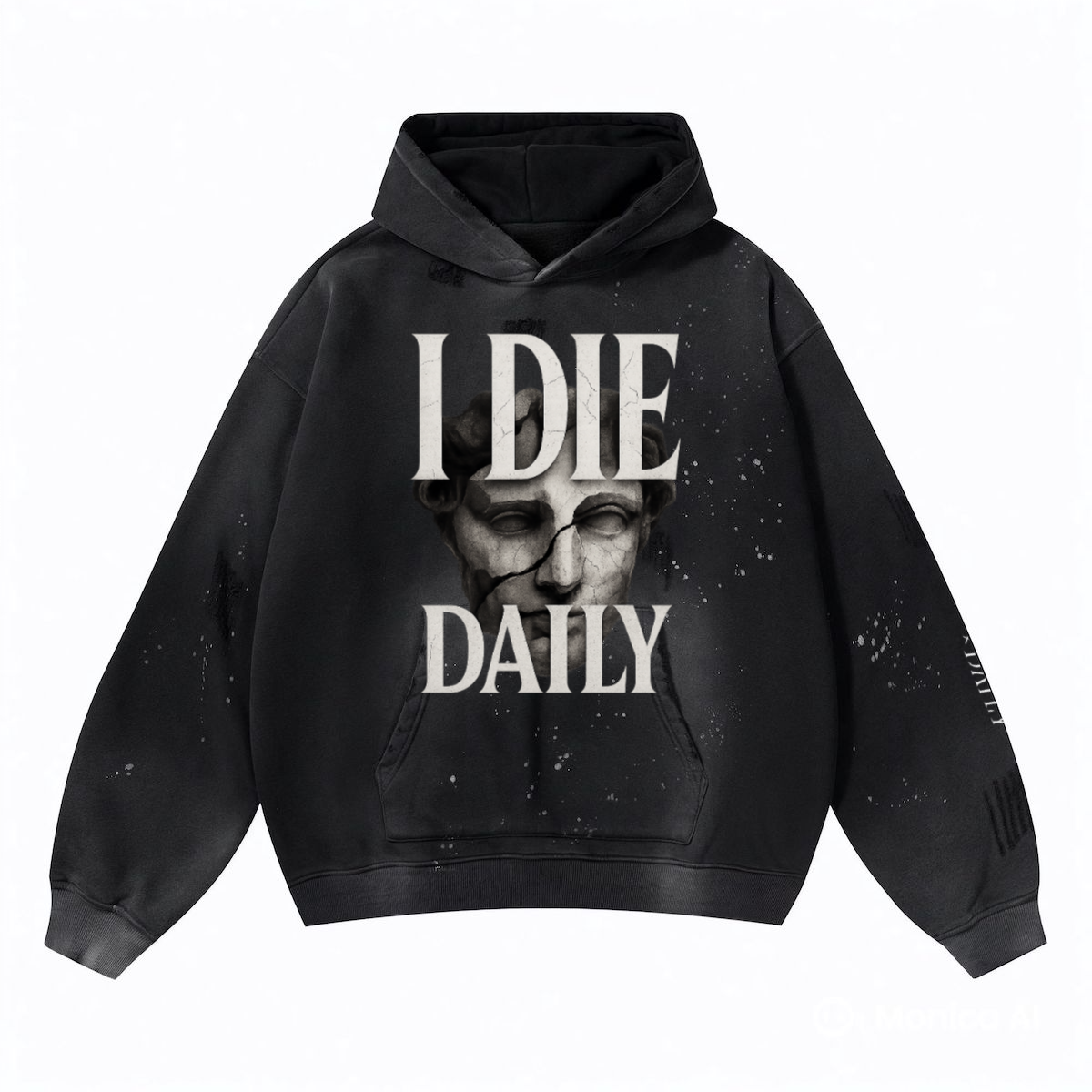 I Die Daily (Vintage Wash Frayed Fleece) Hoodie