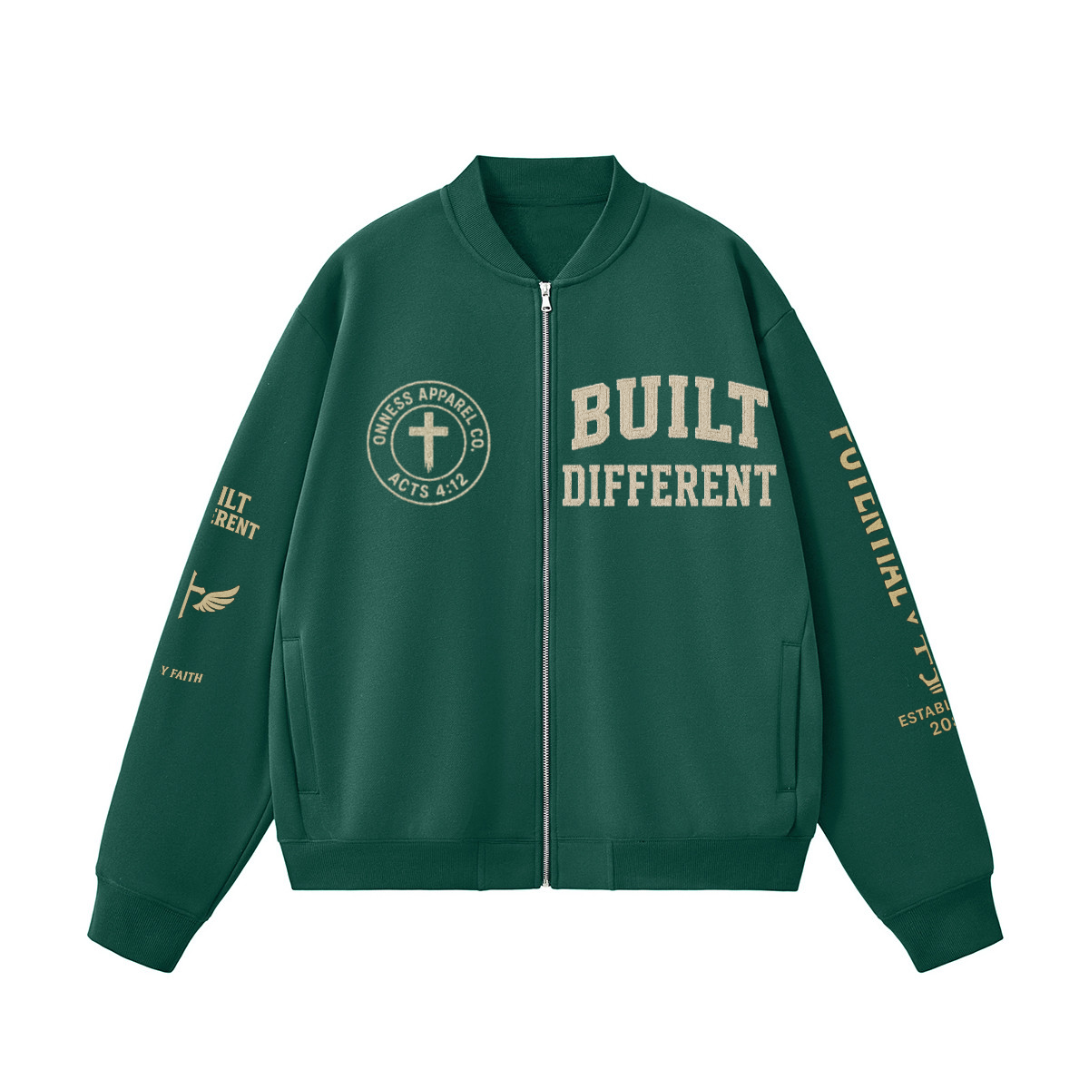 Built Different Fleece Baseball Jacket