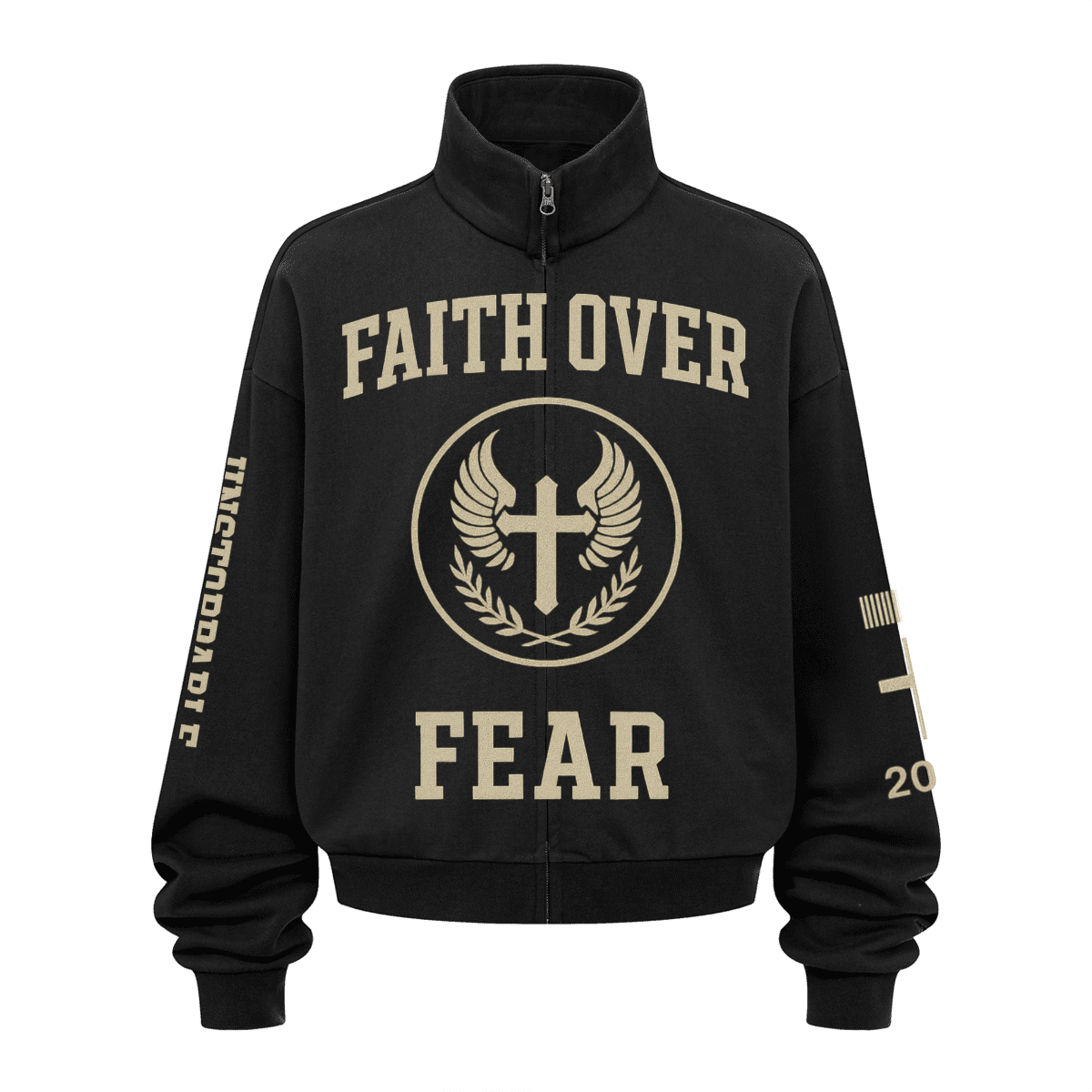 Faith Over Fear Stand-collar Jacket