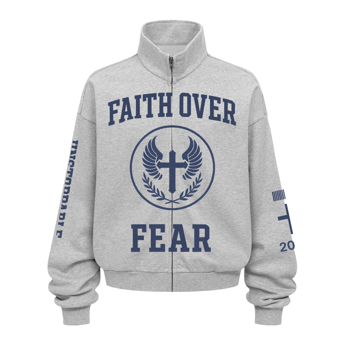 Faith Over Fear Stand-collar Jacket