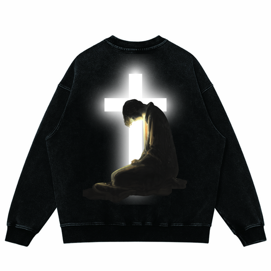 I Must Die Daily/ Oversized Faded Sweatshirt