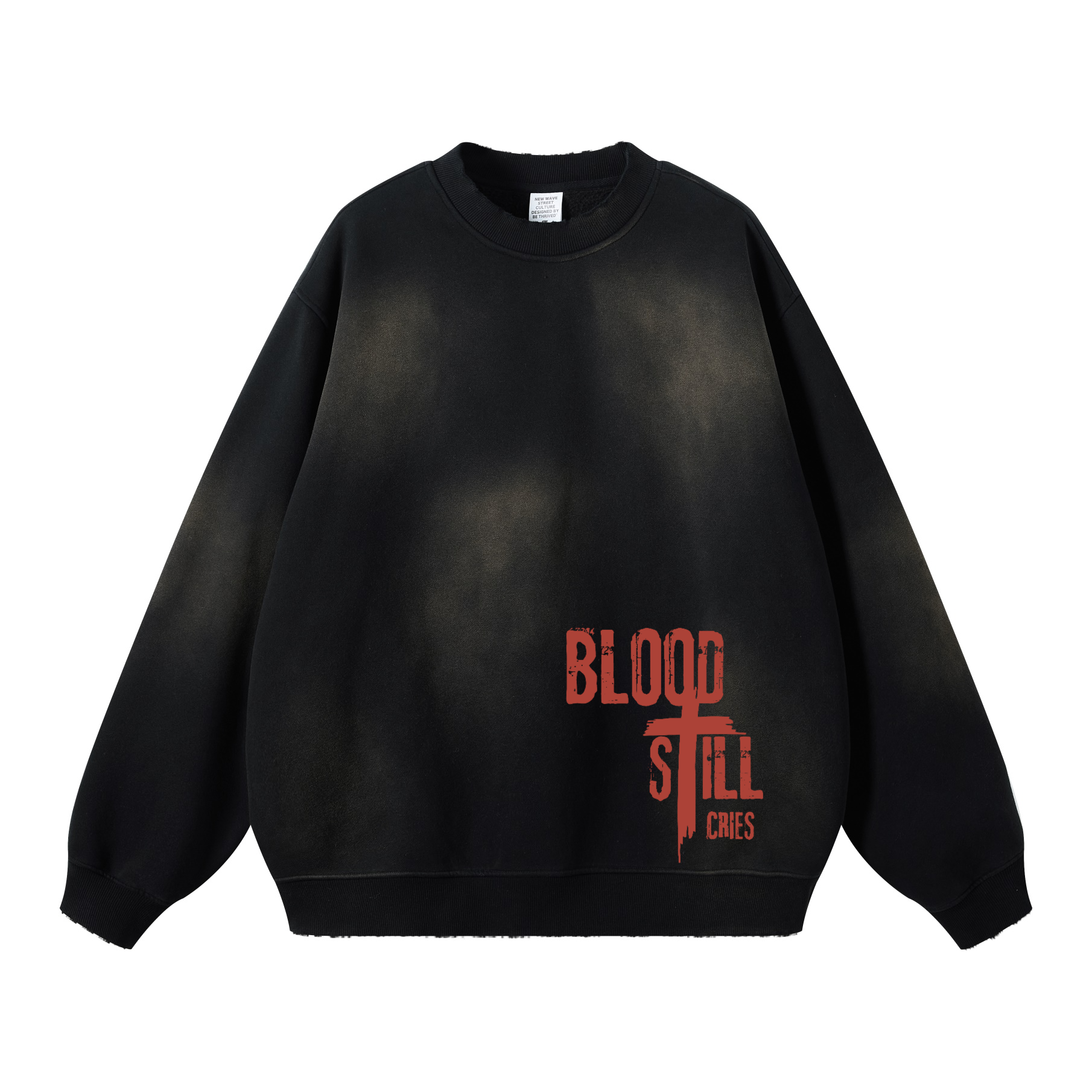 Cain & Abel/ Washed Distressed Ombre Sweatshirt