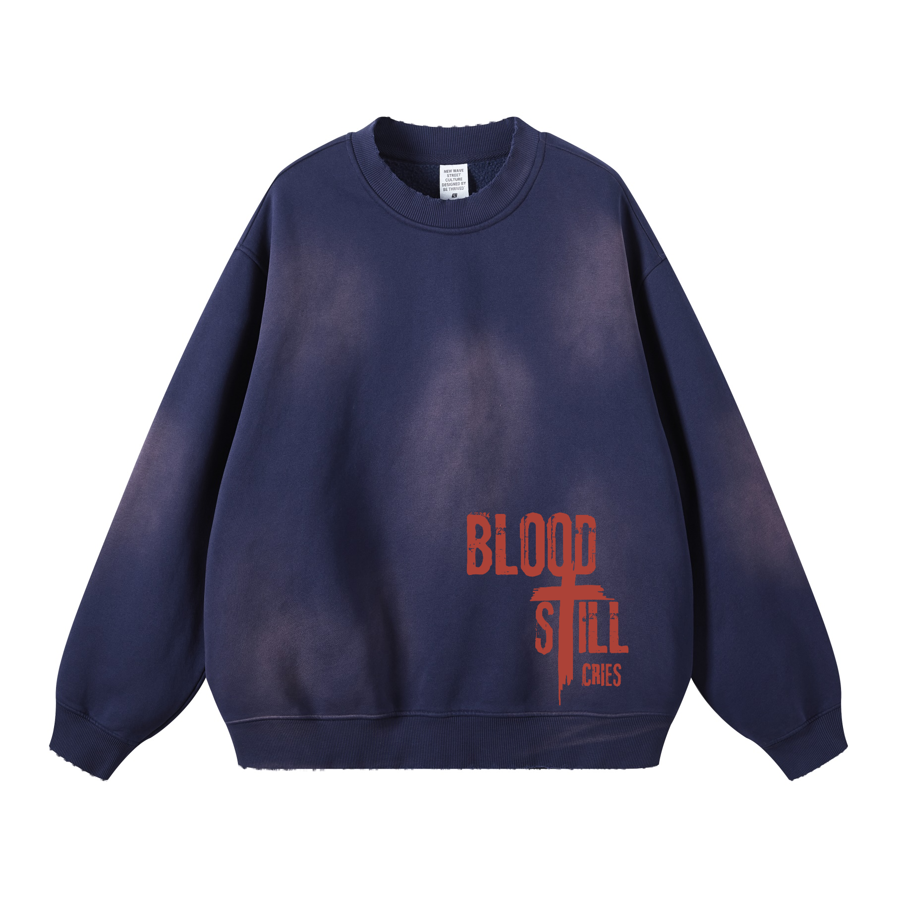 Cain & Abel/ Washed Distressed Ombre Sweatshirt