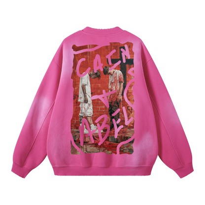 Cain & Abel/ Washed Distressed Ombre Sweatshirt