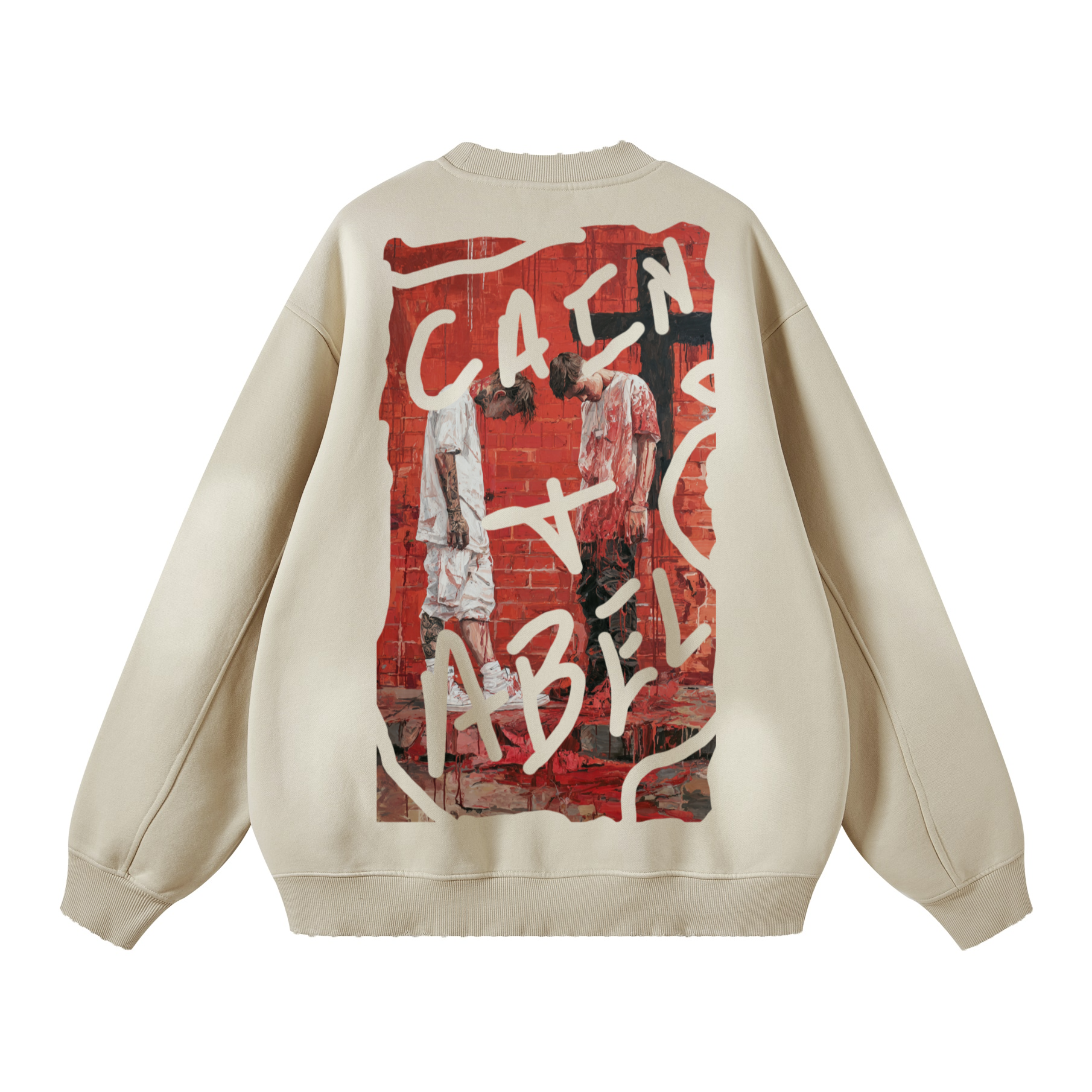 Cain & Abel/ Washed Distressed Ombre Sweatshirt