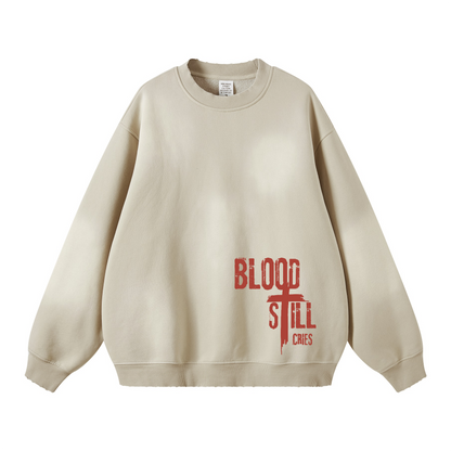 Cain & Abel/ Washed Distressed Ombre Sweatshirt