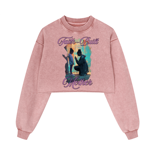 Faith Built Mother/ Cropped Oversized Sweatshirt