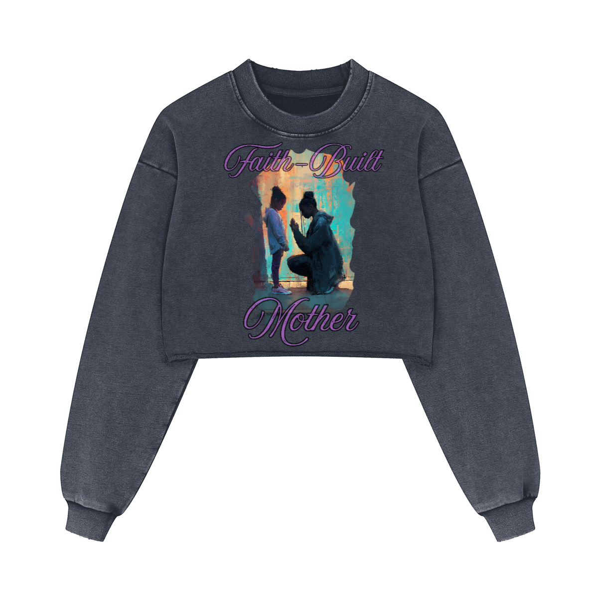 Faith Built Mother/ Cropped Oversized Sweatshirt