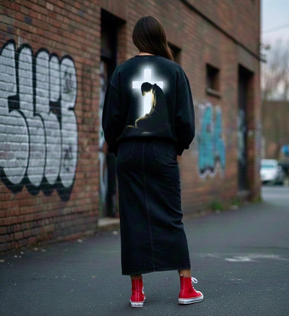 I Must Die Daily/ Oversized Faded Sweatshirt