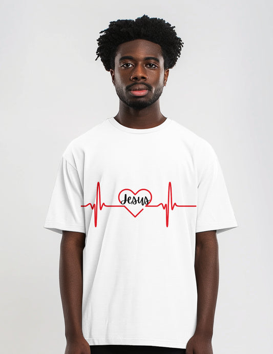 Jesus Heart Beat/ Loose Boxy T-shirt